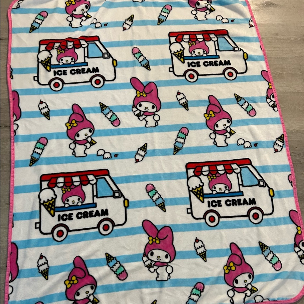 Hello Kitty Pink and Blue Ice Cream Blanket